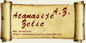 Atanasije Zelić vizit kartica